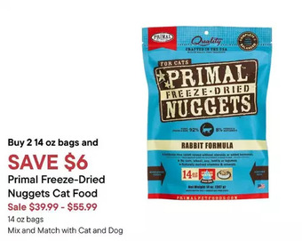 Petvalu Primal freeze-dried nuggets cat food offer