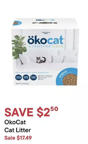 Petvalu Okocat cat litter offer