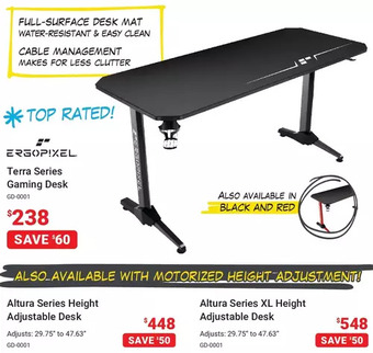 Visions Electronics Ergopixel terra series gaming desk offer