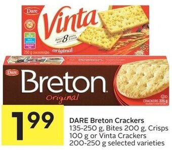 IGA Dare Breton Crackers 135-250g, Bites 200g, Crisps 100g or Vinta Crackers 200-250g offer