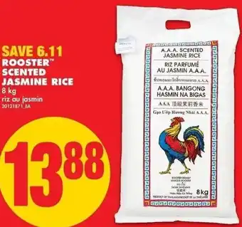 No Frills Rooster Scented Jasmine Rice 8Kg offer