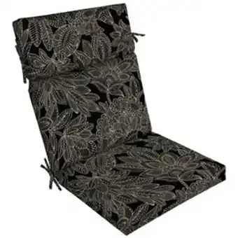 Lowe's Style selections recycled polyester 1-piece black floral high back patio chair cushion offer