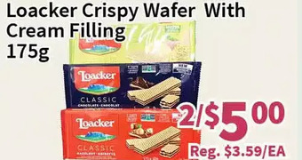 Blue Sky Supermarket Loacker crispy wafer with cream filling offer