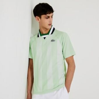 Men's lacoste sport seamless open collar jacquard polo shirt