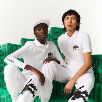 Lacoste Unisex lacoste x minecraft classic fit organic cotton polo shirt offer