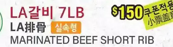 Marinated beef short rib