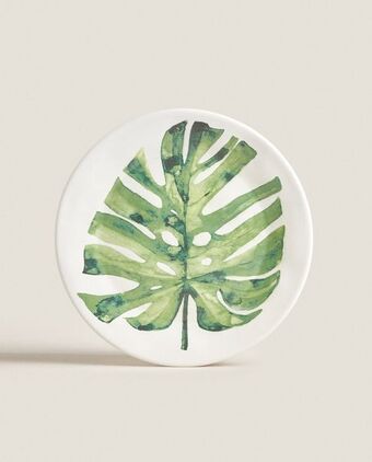 ZARA HOME Dinner plate with leaf print offer