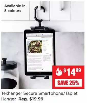 Kitchen Stuff Plus Tekhanger secure smartphone/tablet hanger offer