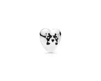 Pandora Disney, mickey & minnie kiss petite charm, black enamel - final sale offer