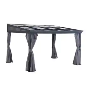 Lowe's Allen + roth 10-ft x 12-ft black/grey steel gazebo with sliding roof offer