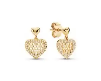 Pandora Pendants d’oreille cœur en motif de nid d’abeille - final sale offer