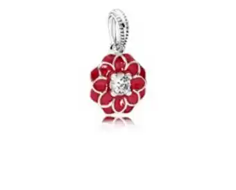Fleur orientale, cz rouge et incolore