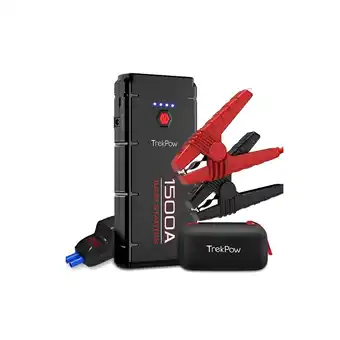 Best Buy Trekpow g22 car jump starter, 1500a peak battery jumper for 12v auto up to 8.0l gas or 6.5l diesel engine, portable 12000mah offer