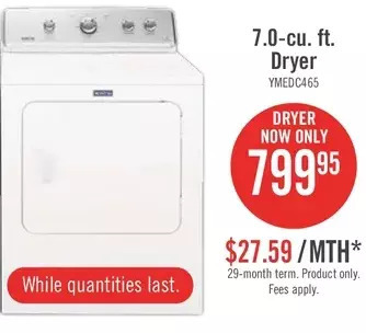 The Brick Maytag 7.0-cu. ft. dryer offer
