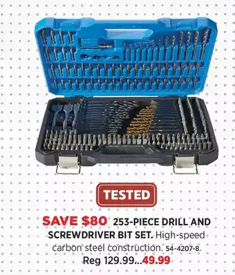 Canadian Tire 253-piece drill and screwdriver bit set offer
