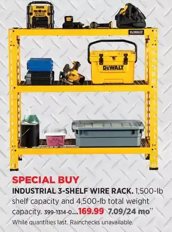 Canadian Tire Dewalt industrial 3-shelf wire rack offer
