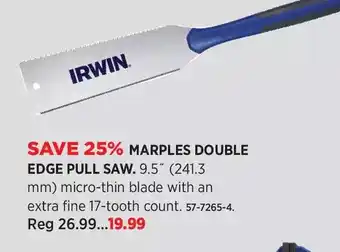 Canadian Tire Irwin marples double edge pull saw offer