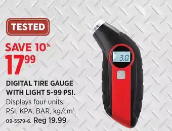 Canadian Tire Motomaster digital tire gauge with light 5-99 psi offer