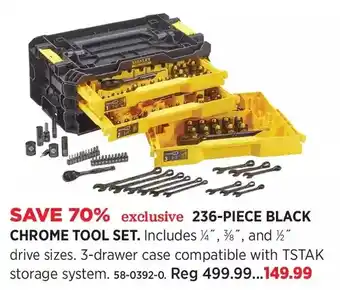 Canadian Tire Stanley 236-piece black chrome tool set offer
