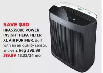 Canadian Tire Hpa5350bc power insight hepa filter xl air purifier offer