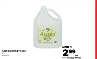 Real Canadian Superstore Allen's pickling vinegar offer