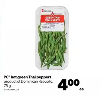 Real Canadian Superstore Pc hot green thai peppers offer