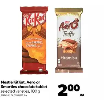 Real Canadian Superstore Nestlé kitkat, aero or smarties chocolate tablet offer