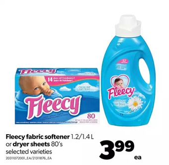Real Canadian Superstore Fleecy fabric softener or dryer sheets offer