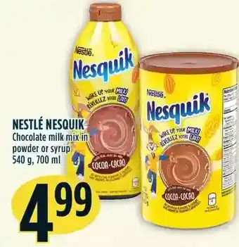 Marché Adonis Nestlé nesquik chocolate milk mix in powder or syrup offer