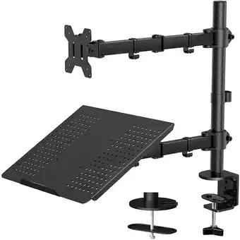 Best Buy Huanuo articulating monitor mount with laptop tray 13 to 27" offer