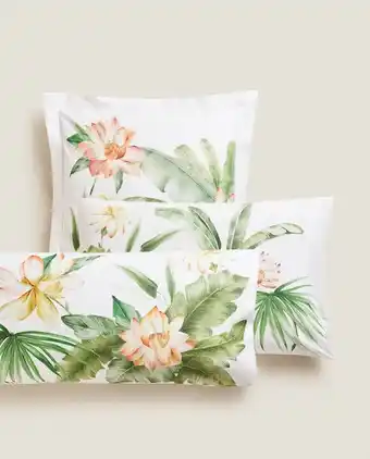 ZARA HOME Flower and leaf pillowcase offer