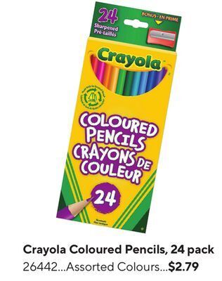 Staples Crayola coloured pencils offer