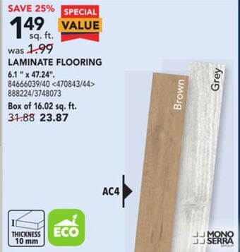 RONA Mono serra laminate flooring 6.1 " x 47.24" offer