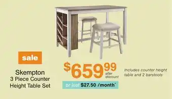 Ashley Furniture Skempton 3 piece counter height table set offer