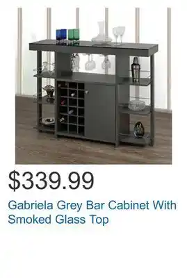 Costco Gabriela grey bar cabinet with smoked glass top offer