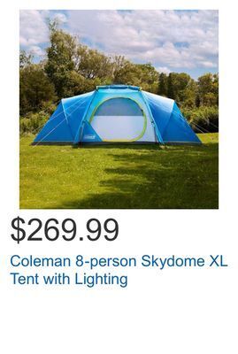 Costco Coleman 8-person skydome xl tent with lighting offer