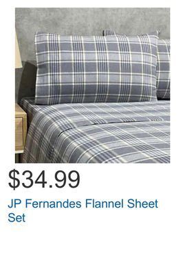 Costco Jp fernandes flannel sheet set offer