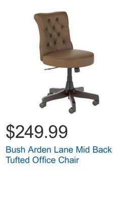 Costco Bush arden lane mid back tufted office chair offer