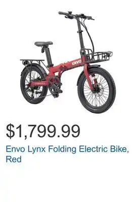 Costco Envo lynx folding electric bike, red offer