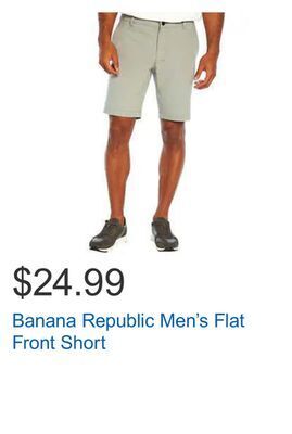 Costco Banana republic men's flat front short offer