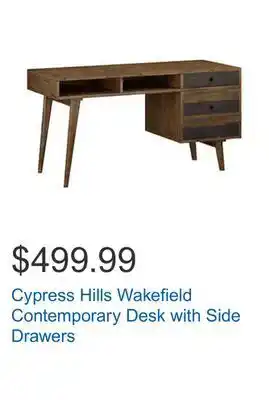 Costco Cypress hills wakefield contemporary desk with side drawers offer
