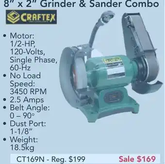 Busy Bee Tools Craftex 8" x 2" grinder & sander combo offer