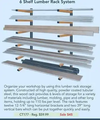 6 shelf lumber rack system