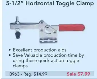 Busy Bee Tools 5-1/2" horizontal toggle clamp offer