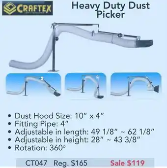 Busy Bee Tools Craftex heavy duty dust picker offer