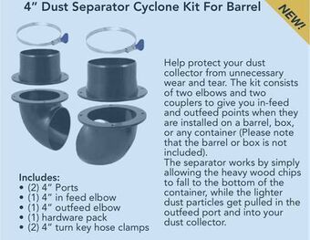 Busy Bee Tools 4" dust separator cyclone kit for barrel offer