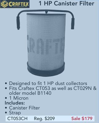 Busy Bee Tools 1 hp canister filter offer