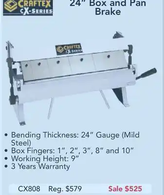 Craftex 24" box and pan brake