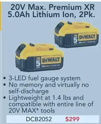 Busy Bee Tools 20v max. premium xr 5.0ah lithium ion, 2pk. offer