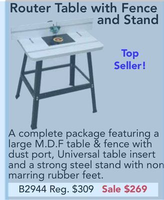 Busy Bee Tools Router table with fence and stand offer